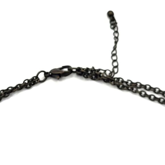 Chunky Woven Knot Oil Rubbed Bronze Color Necklace 20in - Picture 5 of 5
